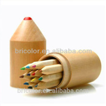Crayon de couleur populaire 2018 avec emballage de tube en bois